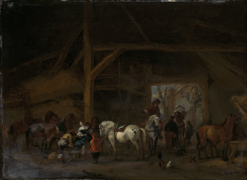 Detail of A Horse Stable by Philips Wouwerman