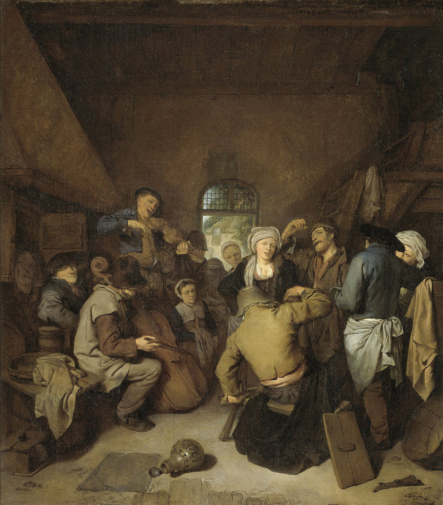 Detail of Music-making and Dancing Peasants (A Musical Entertainment) by Cornelis Pietersz. Bega