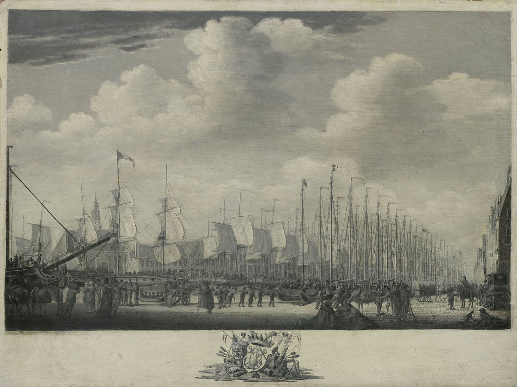 Detail of Manning the Fleet in the Harbor of Flushing, 1804, Engel Hoogerheyden by Jacob Schwartzenbach