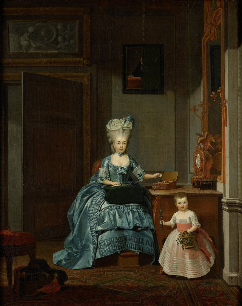 Detail of Susanna van Collen née Mogge and her daughter by Hermanus Numan