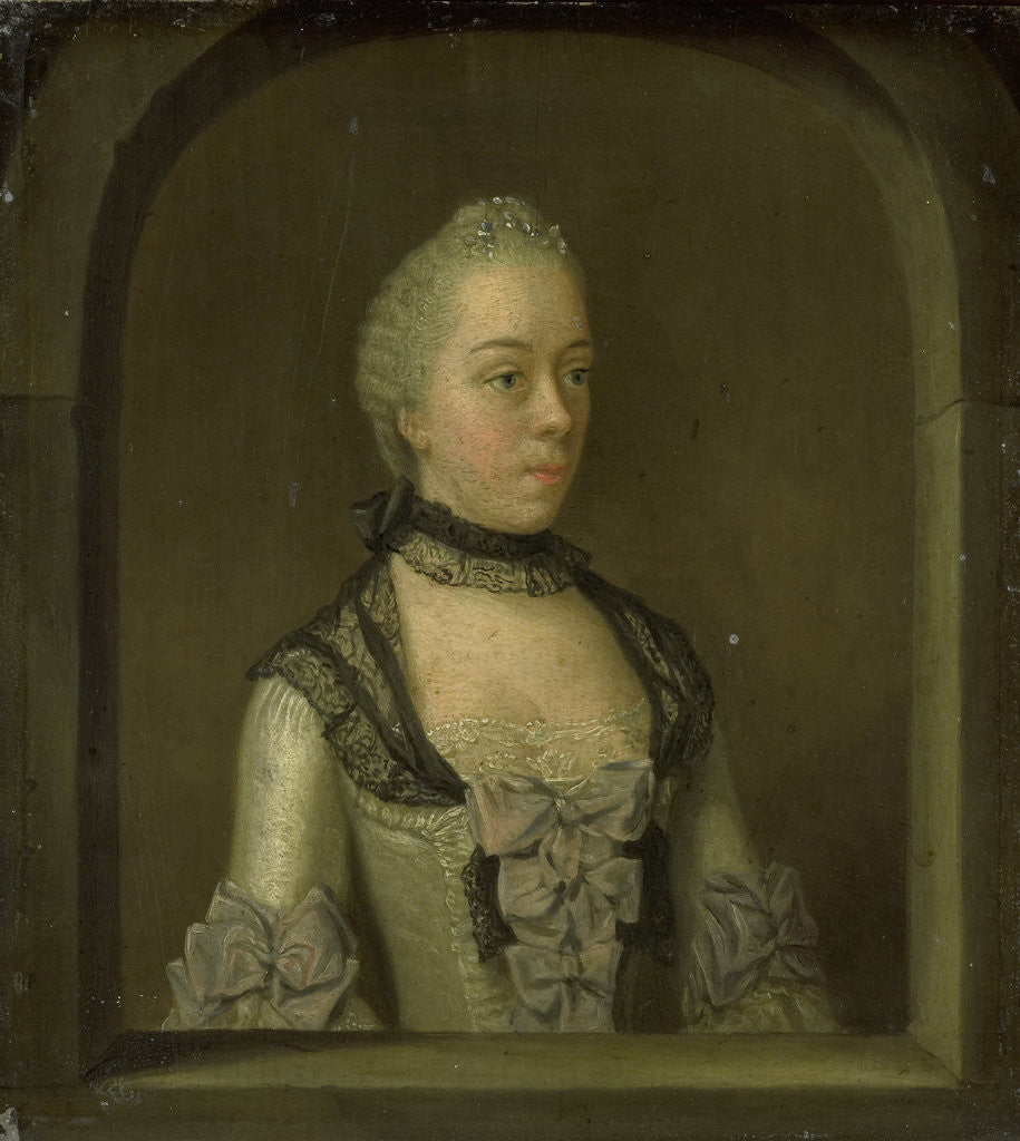 Detail of Portrait of Wilhelmina Hillegonda Schuyt, Wife of Joachim Rendorp by Tibout Regters