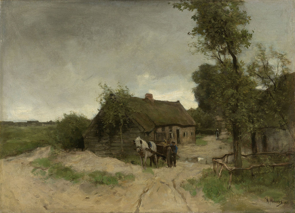 Detail of Cottage on the sand road by Anton Mauve