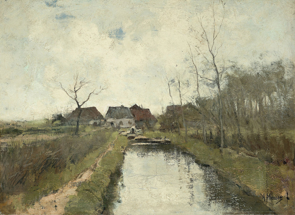 Detail of Cottage on a ditch by Anton Mauve