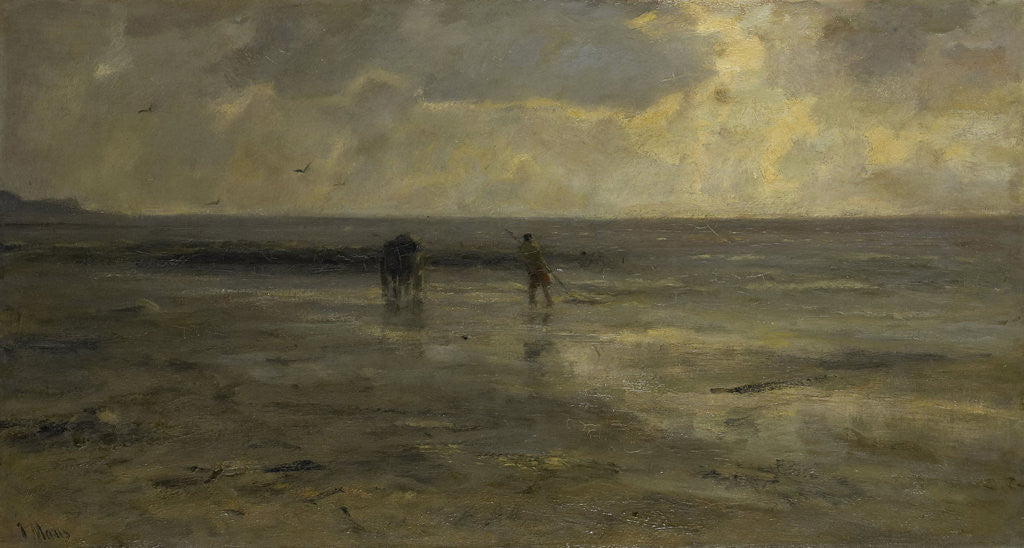 Detail of Beach at night by Jacob Maris