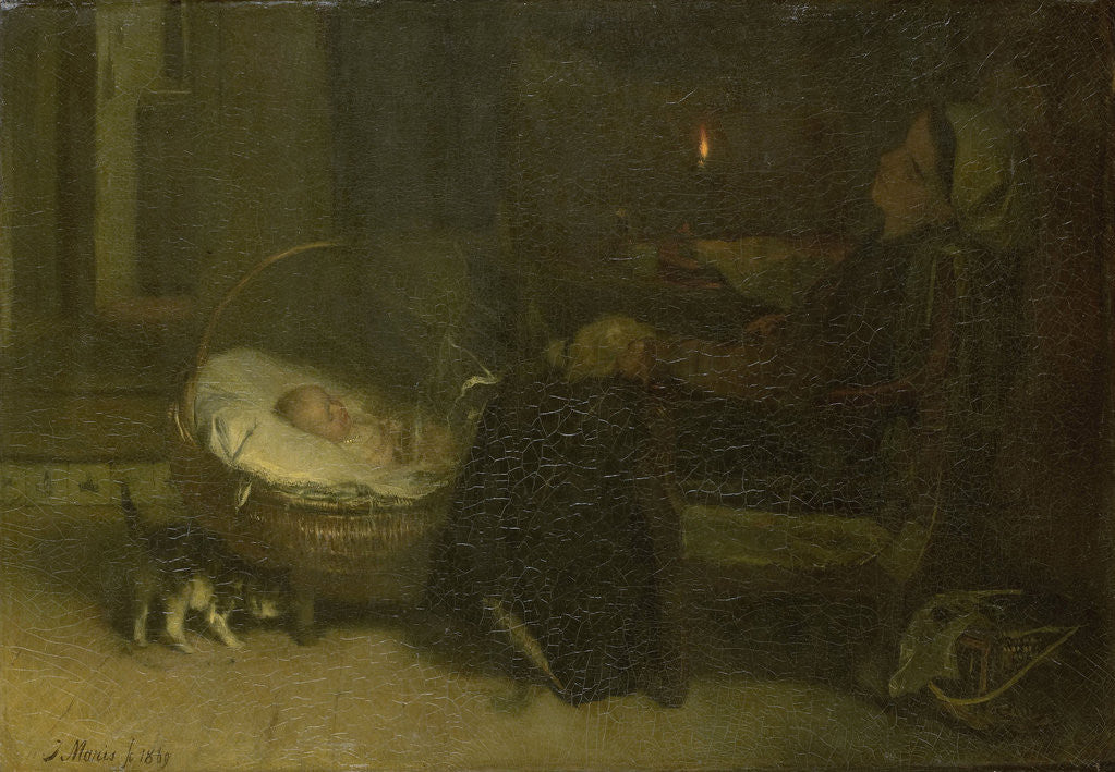 Detail of Tired Out (Mother Watched) by Jacob Maris