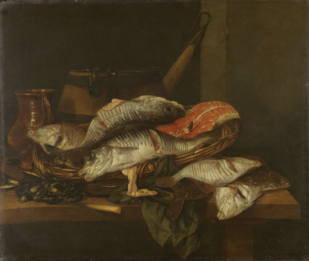 Detail of Still Life with Fish by Abraham Hendricksz. van Beyeren