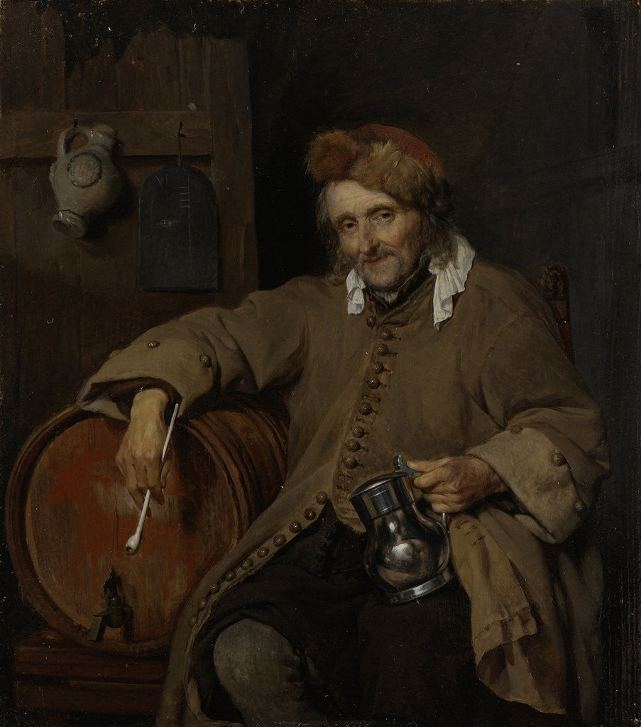 Detail of The Old Drinker by Gabriël Metsu