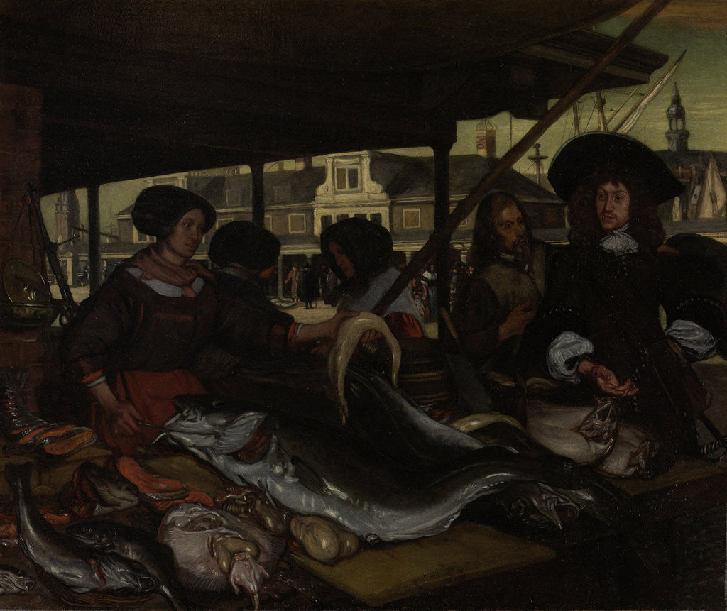 Detail of The Nieuwe Vismarkt (New Fish Market) in Amsterdam, The Netherlands by Emanuel de Witte