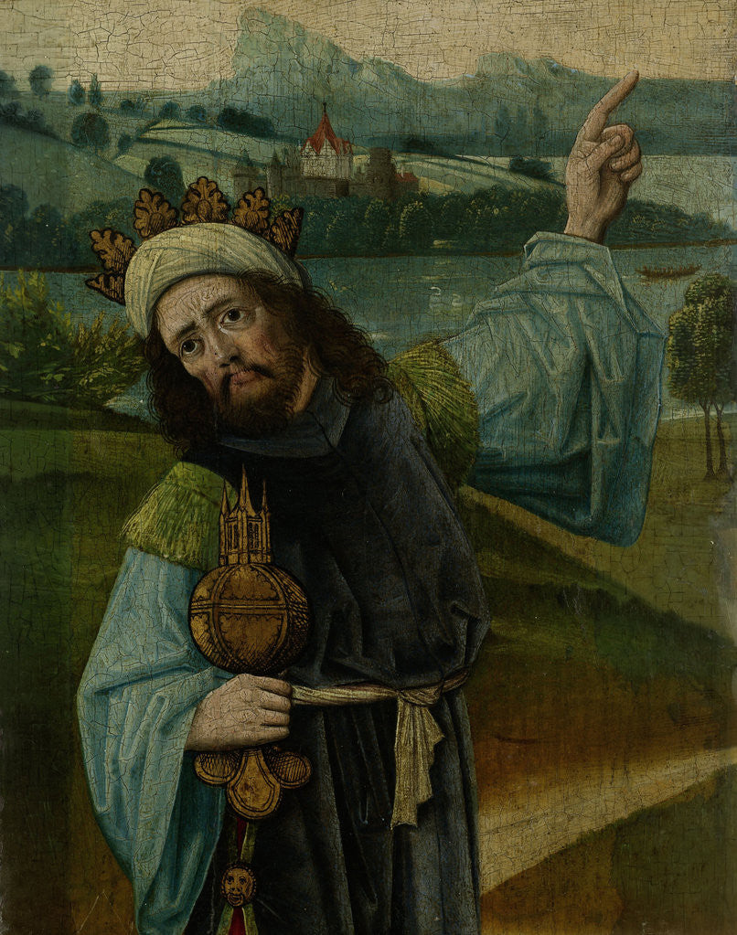Detail of King Melchior, one of the Three Magi, Pointing at the Star, fragment from An Adoration of the Magi by Anonymous