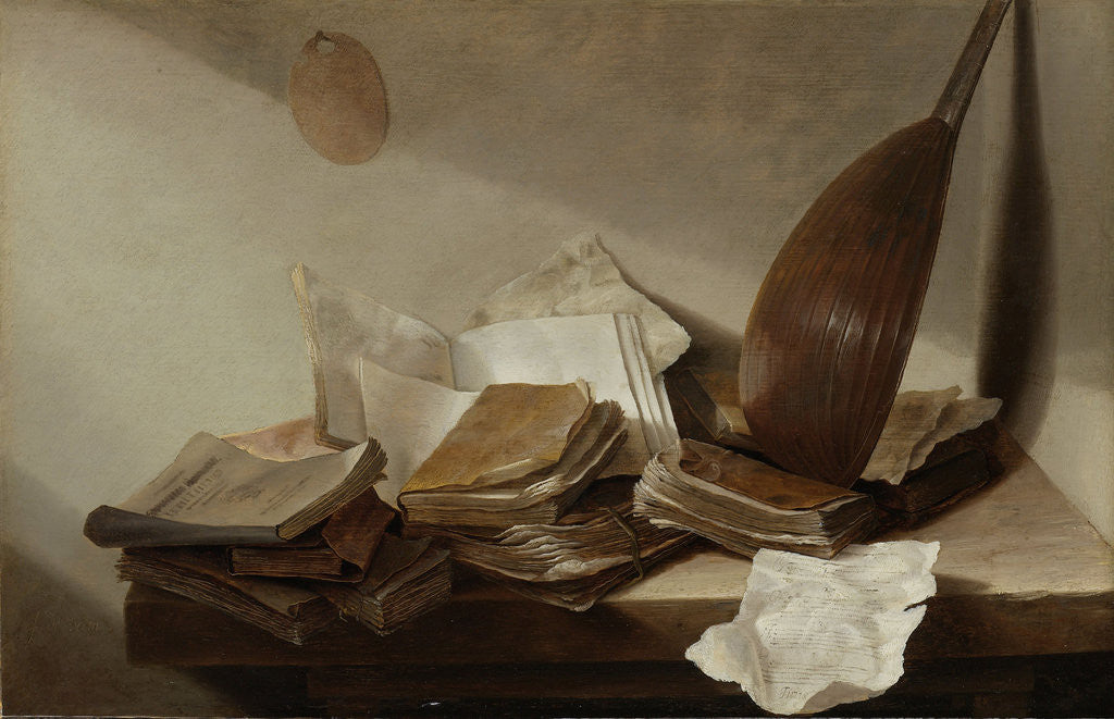 Detail of Still Life with Books by Jan Davidsz. de Heem