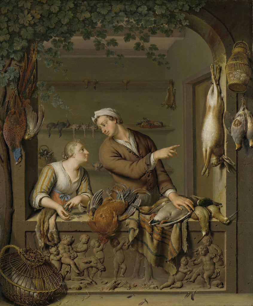 Detail of The Poultry Seller by Willem van Mieris