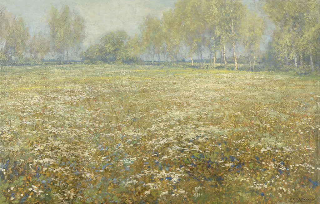 Detail of Meadow in Bloom by Egbert Rubertus Derk Schaap