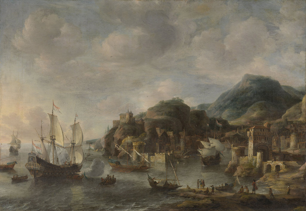 Detail of Dutch Ships in Foreign Port by Jan Abrahamsz. Beerstraten