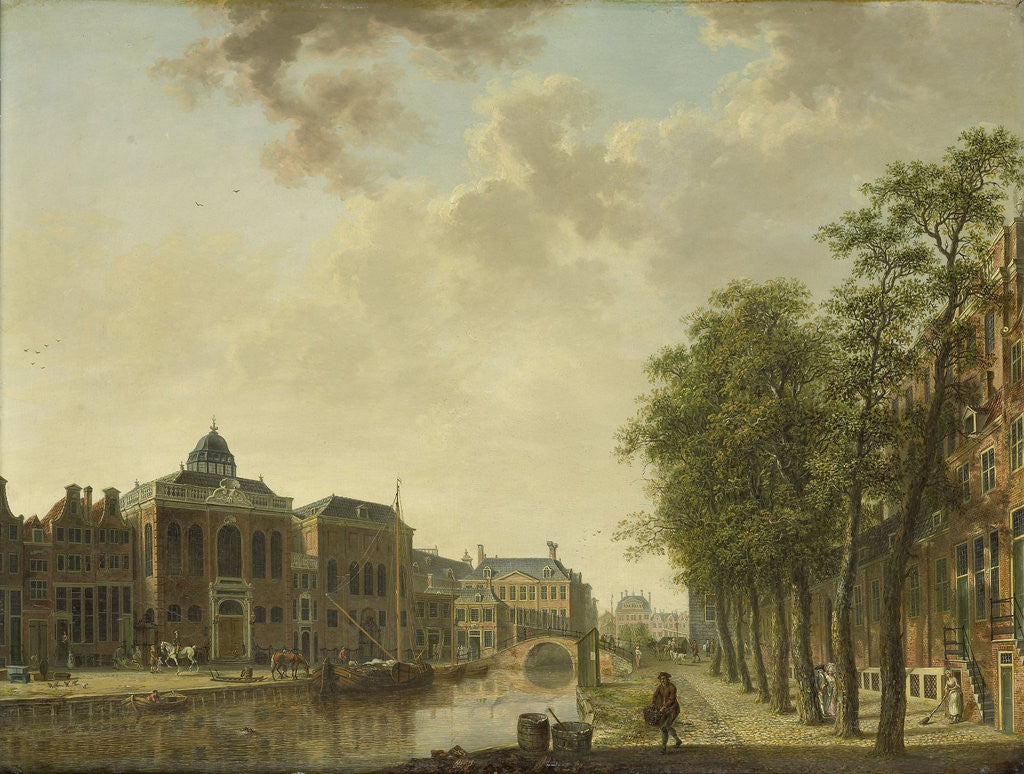 Detail of View of the Houtmarkt in Amsterdam, The Netherlands by Hendrik Keun