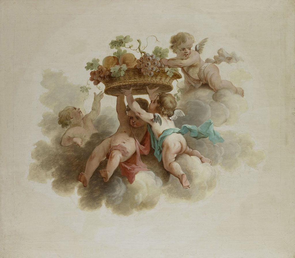 Detail of Four Putti Carrying a Fruit Basket by Anonymous