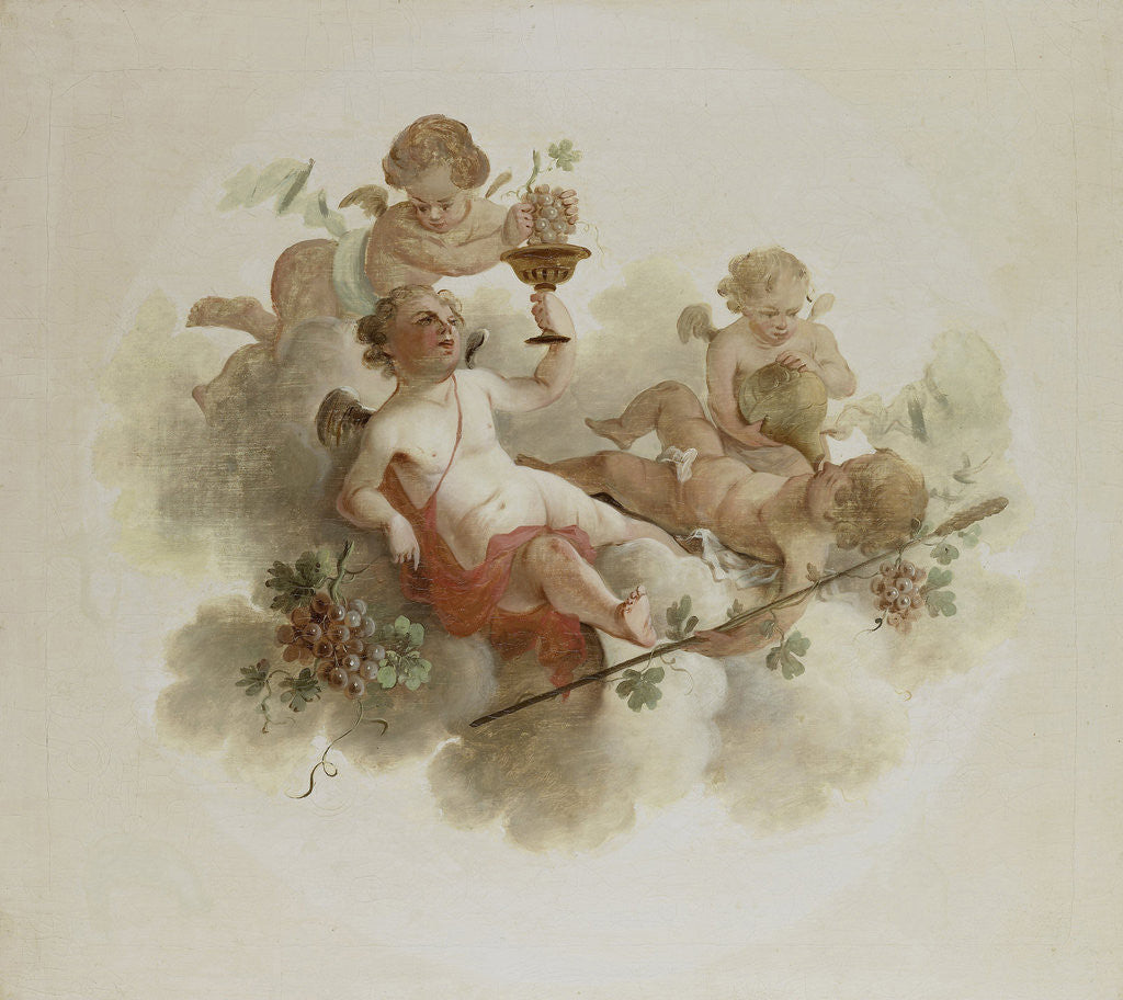 Detail of Four Putti with Grapes by Anonymous