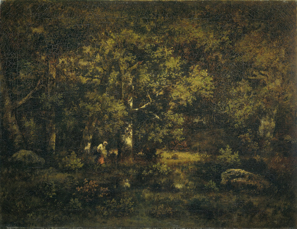 Detail of The Forest of Fontainebleau France by Narcisse Virgile Diaz de la Peña