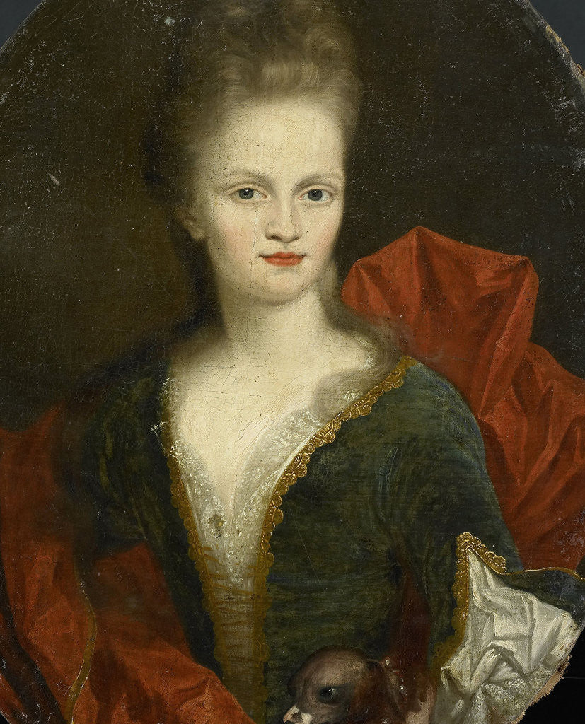 Detail of Anna Margaretha van Petcum. Wife of Johan Arnold Zoutman by Johan van Diest