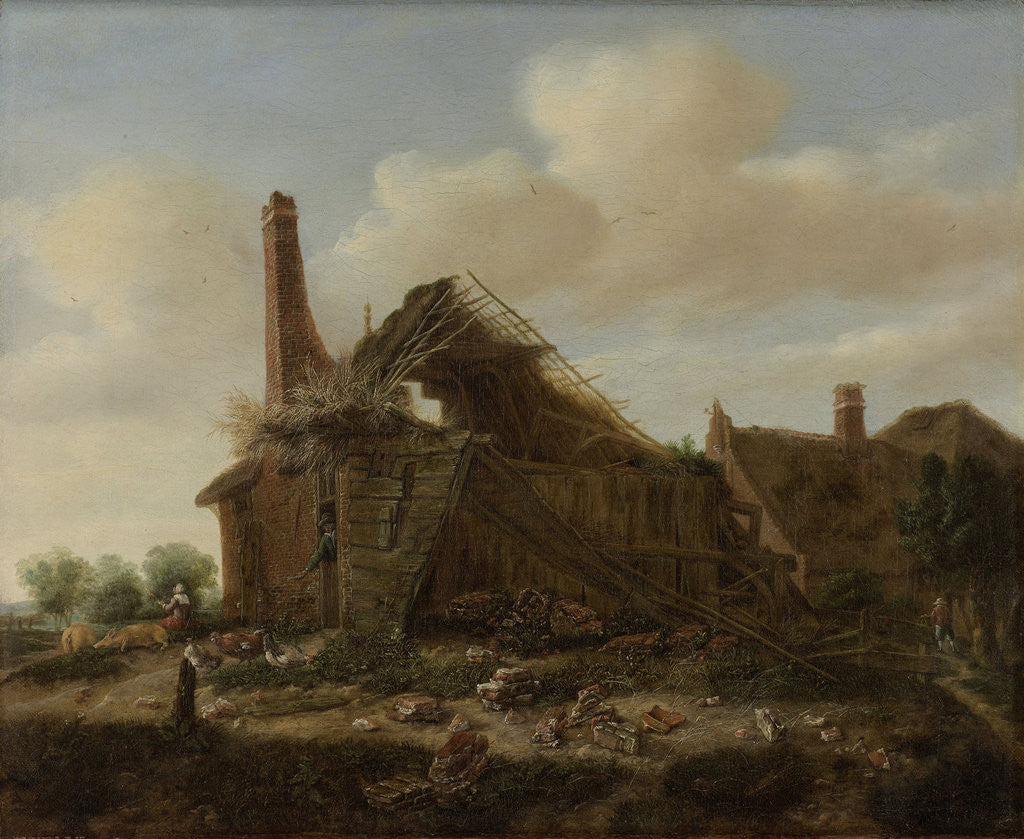 Detail of Farmhouse in ruins by Emanuel Murant