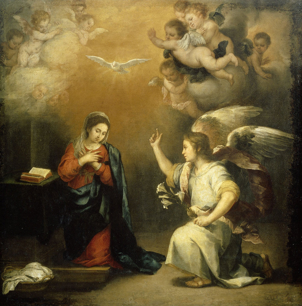 Detail of Annunciation to the Virgin by Bartolomé Esteban Murillo
