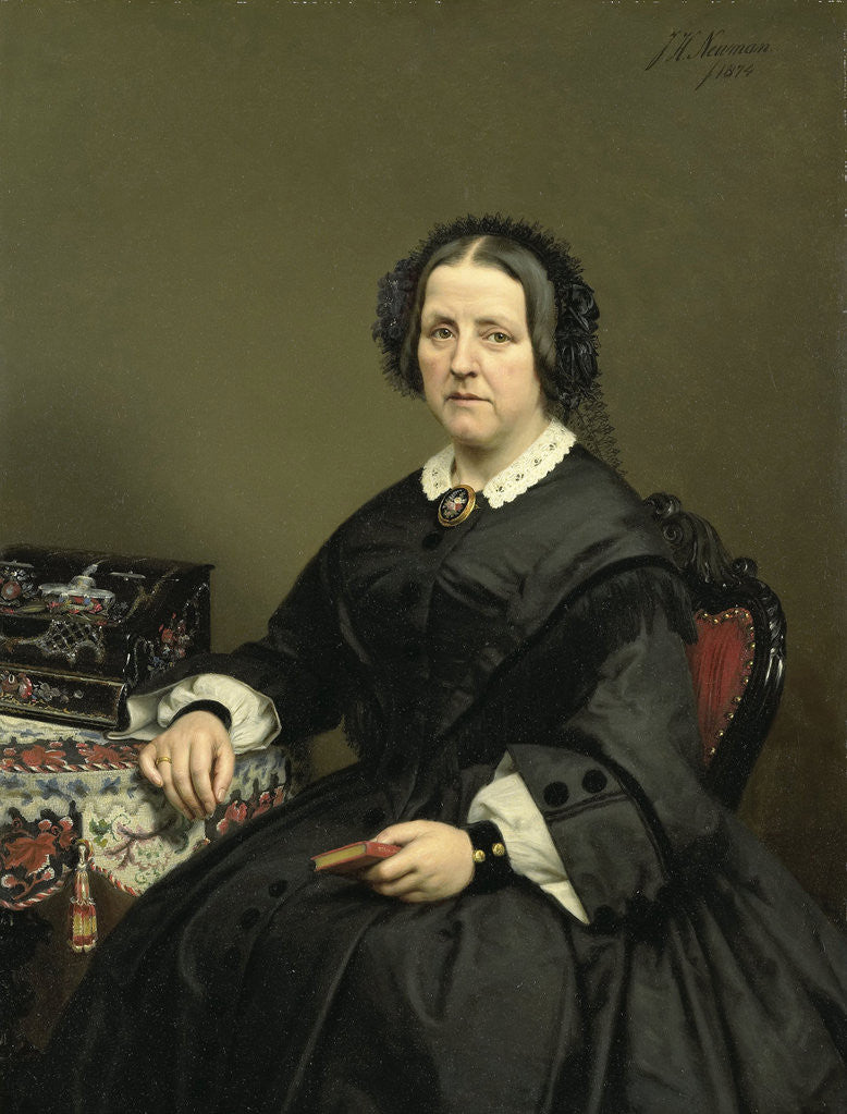 Detail of Wilhelmina Margaretha van den Bosch. Wife of Gerard Johan Verloren van Themaat by Johan Heinrich Neuman