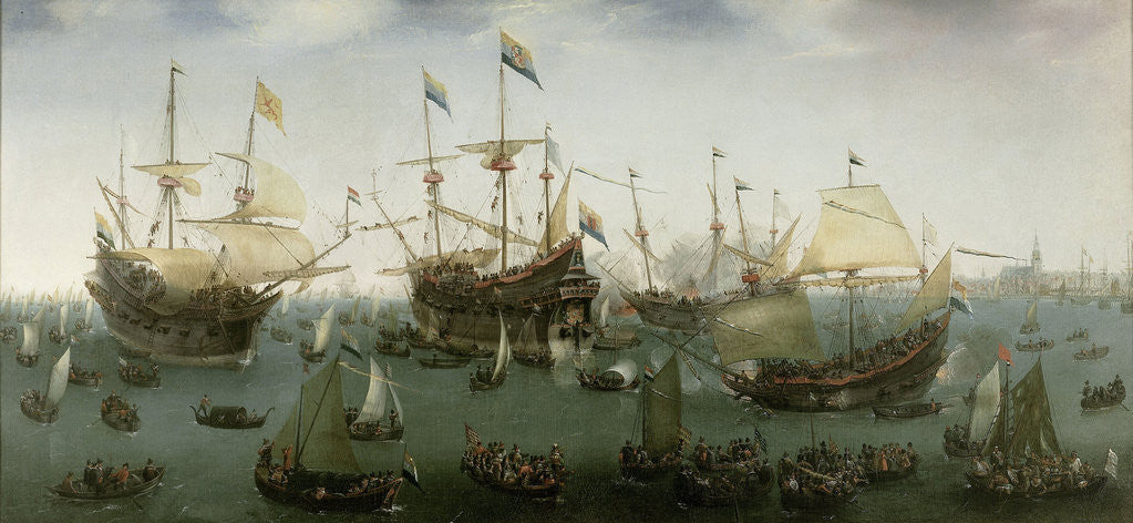 Detail of The Return to Amsterdam of the Second Expedition to the East Indies by Hendrik Cornelisz. Vroom