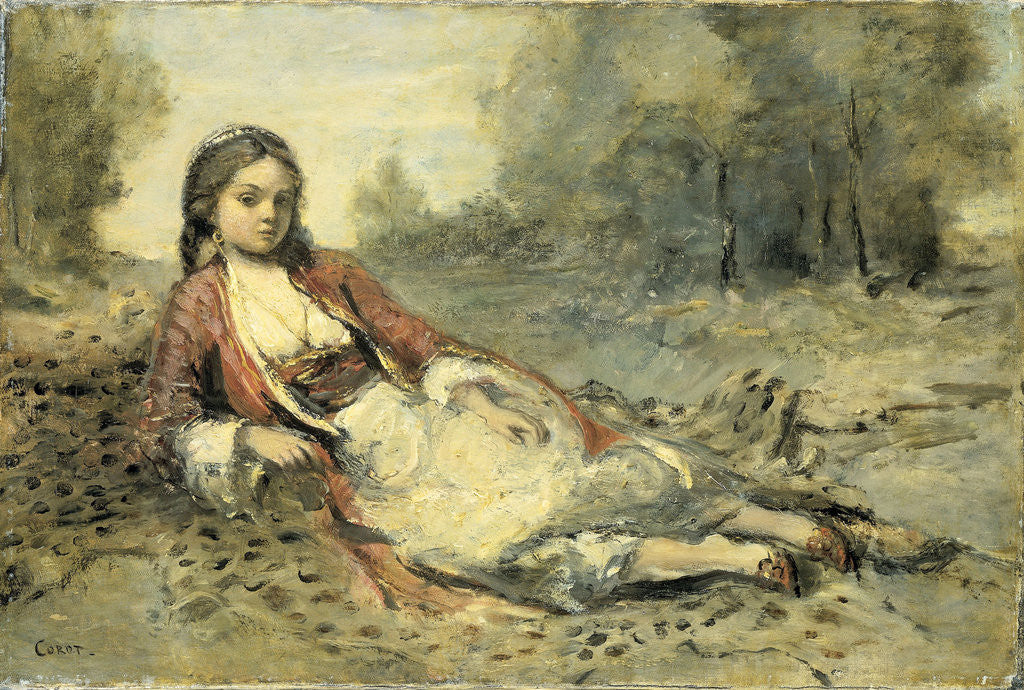 Detail of Algérienne by Camille Corot