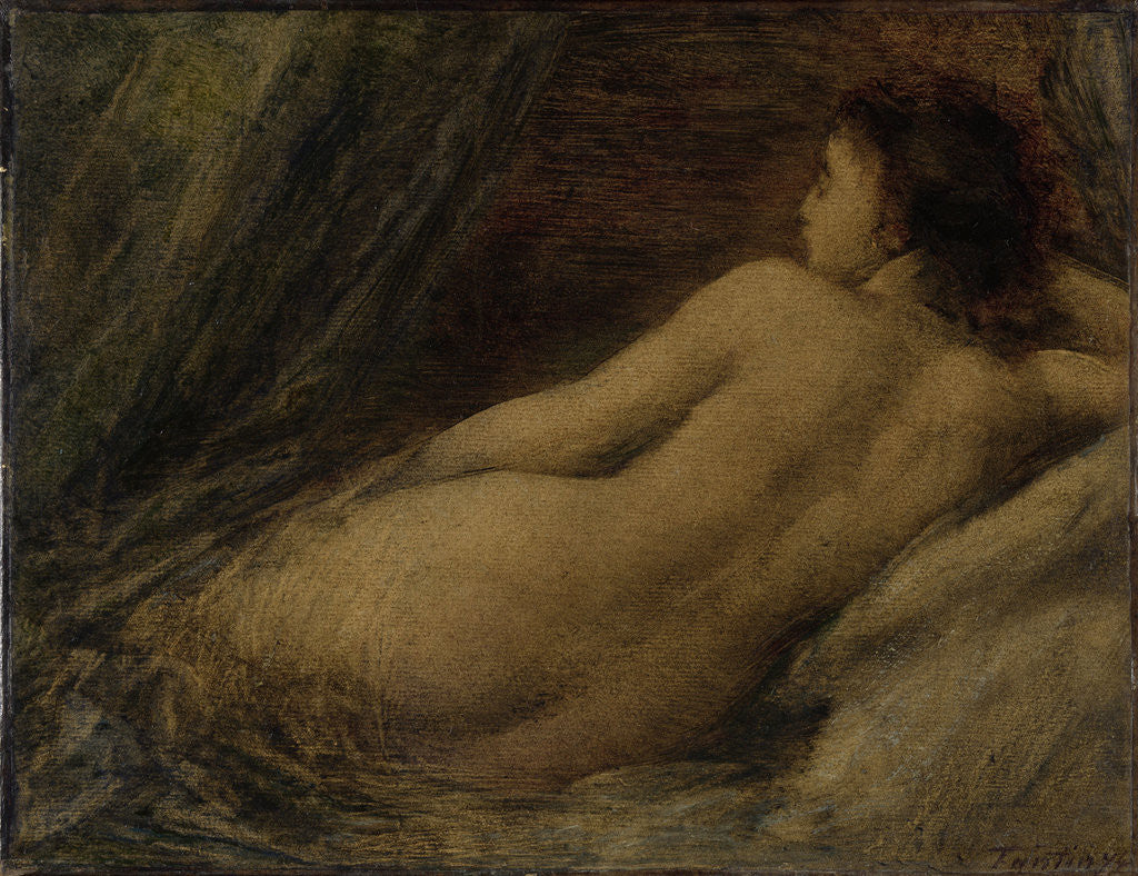 Detail of Lying naked woman by Henri Fantin-Latour