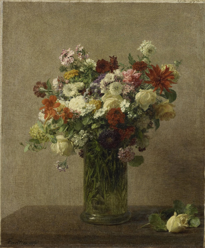 Detail of Flowers from Normandy by Henri Fantin-Latour