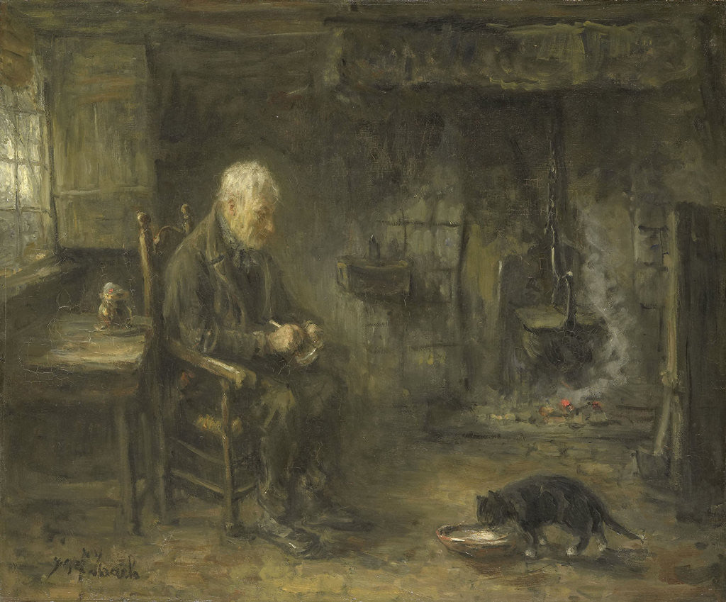 Detail of Farmers interior by Jozef Israëls