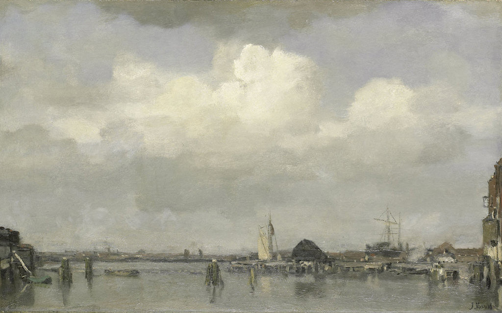 Detail of Harbour view by Jacob Maris