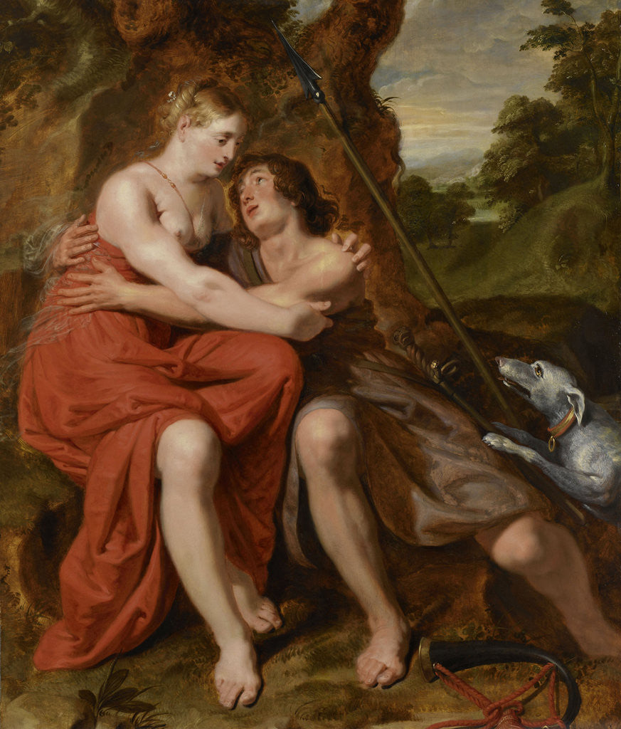 Detail of Venus and Adonis by Josse de Pape