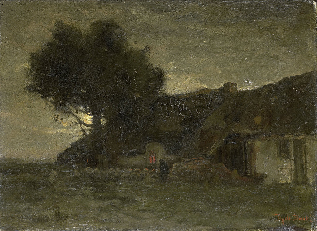 Detail of House in evening light by Théophile de Bock