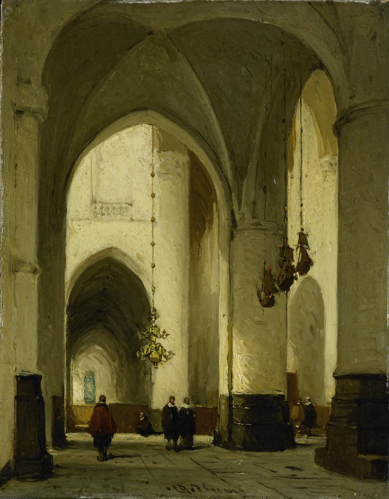 Detail of Interior of the Great or St. Bavo Church in Haarlem, The Netherlands by Johannes Bosboom