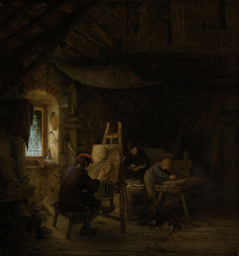 Detail of The Painter’s Studio by Adriaen van Ostade