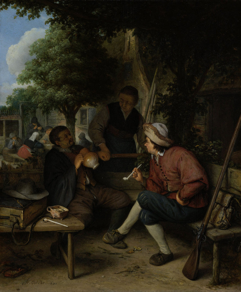 Detail of Travellers at Rest by Adriaen van Ostade