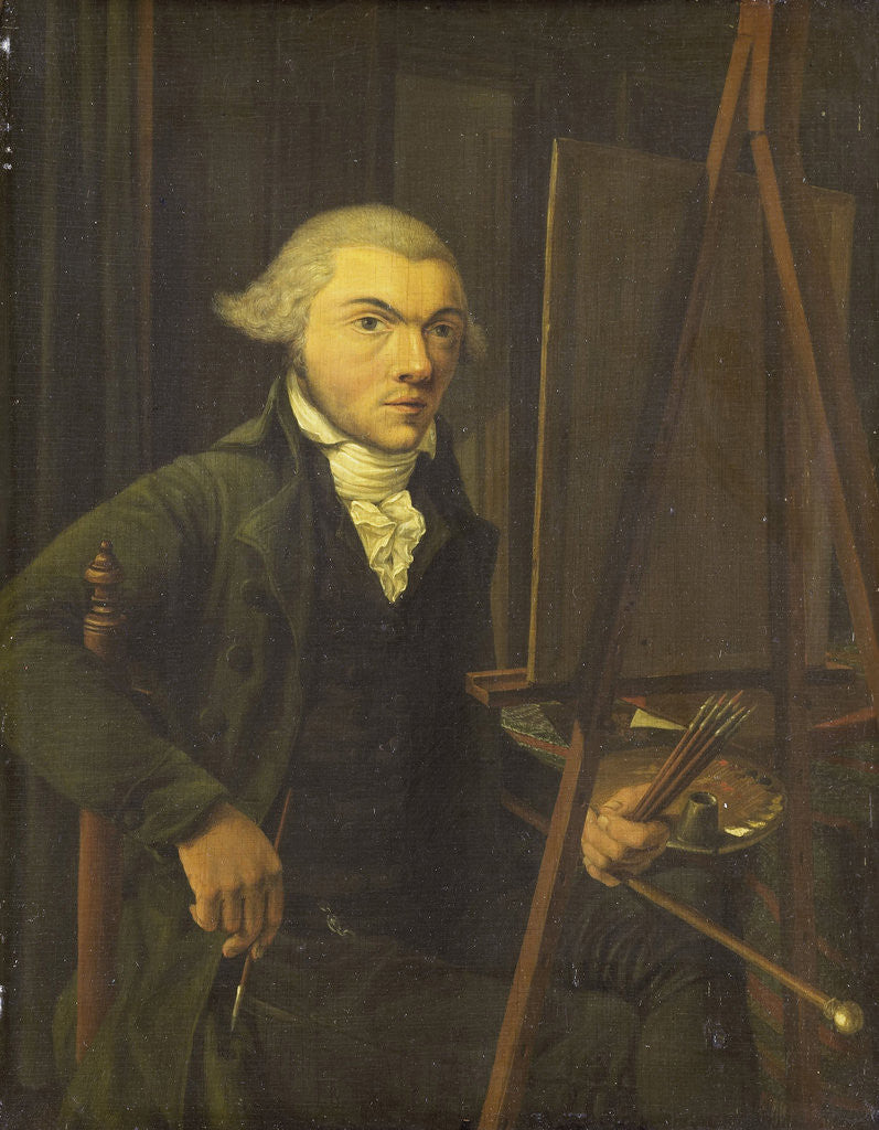 Detail of Portrait of a Painter, probably Harmanus Uppink by Willem Uppink