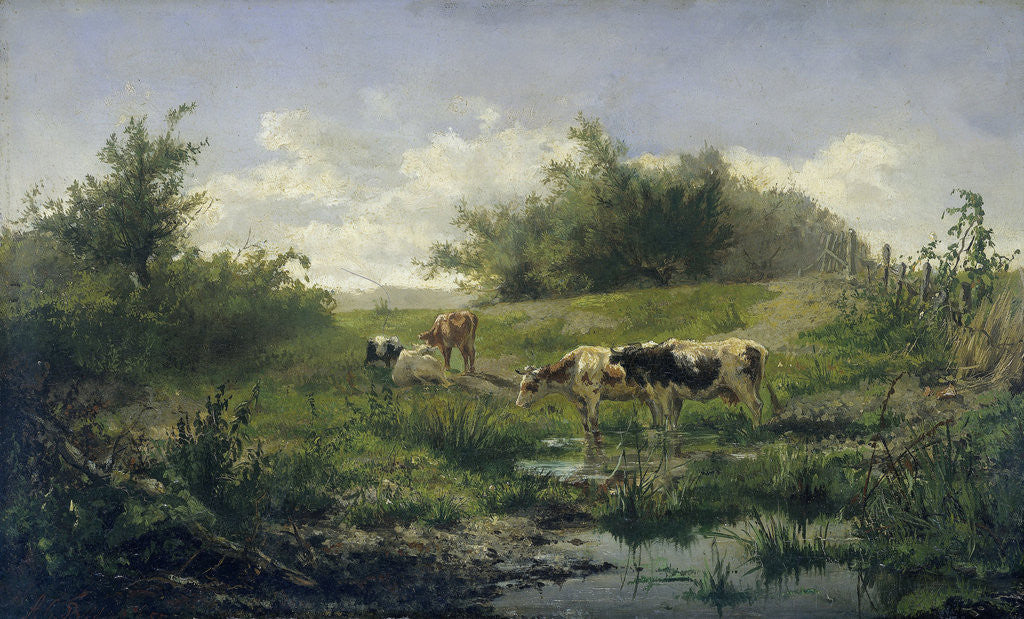 Detail of Cows in a Puddle by Gerard Bilders