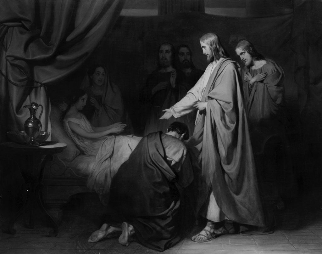 Detail of The raising of the daughter of Jairus by Willem Hendrik Schmidt