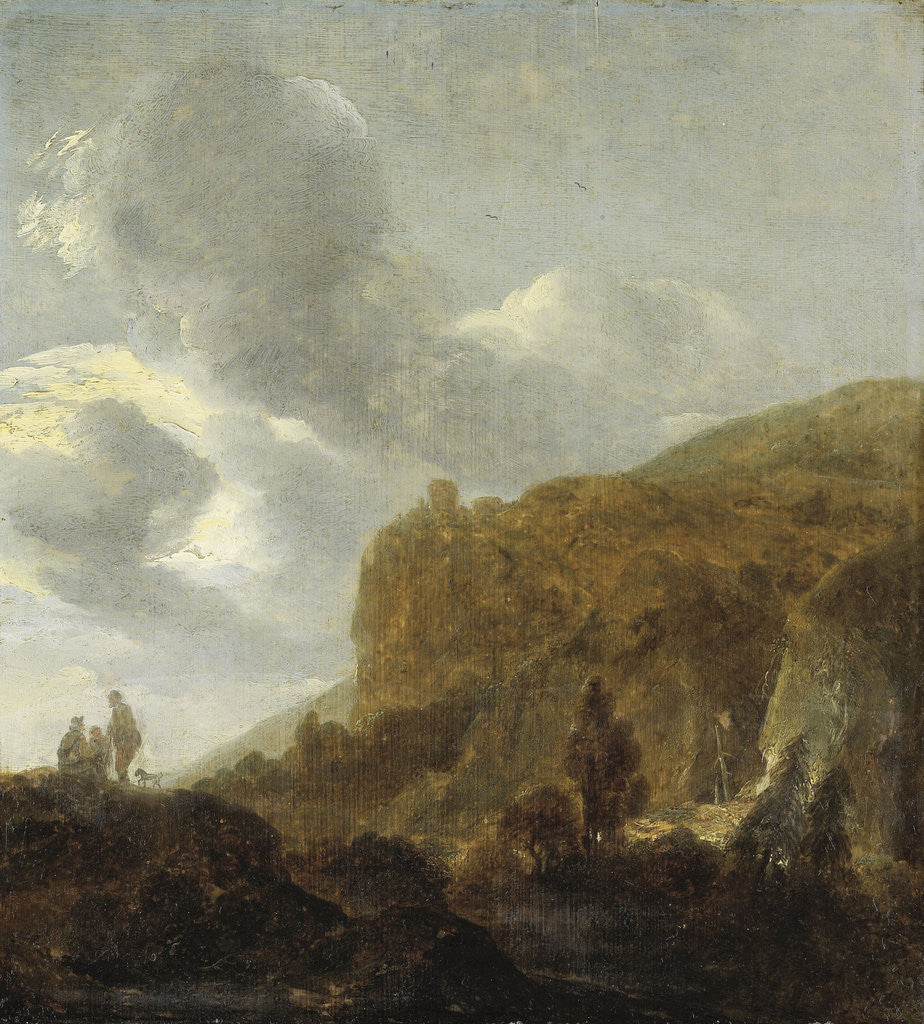 Detail of Mountain Landscape by Guillaume Dubois