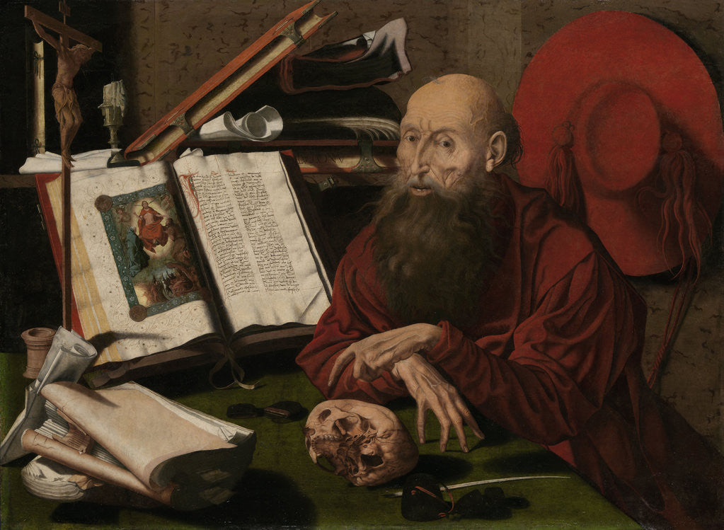 Detail of St Jerome in his study by Marinus van Reymerswale