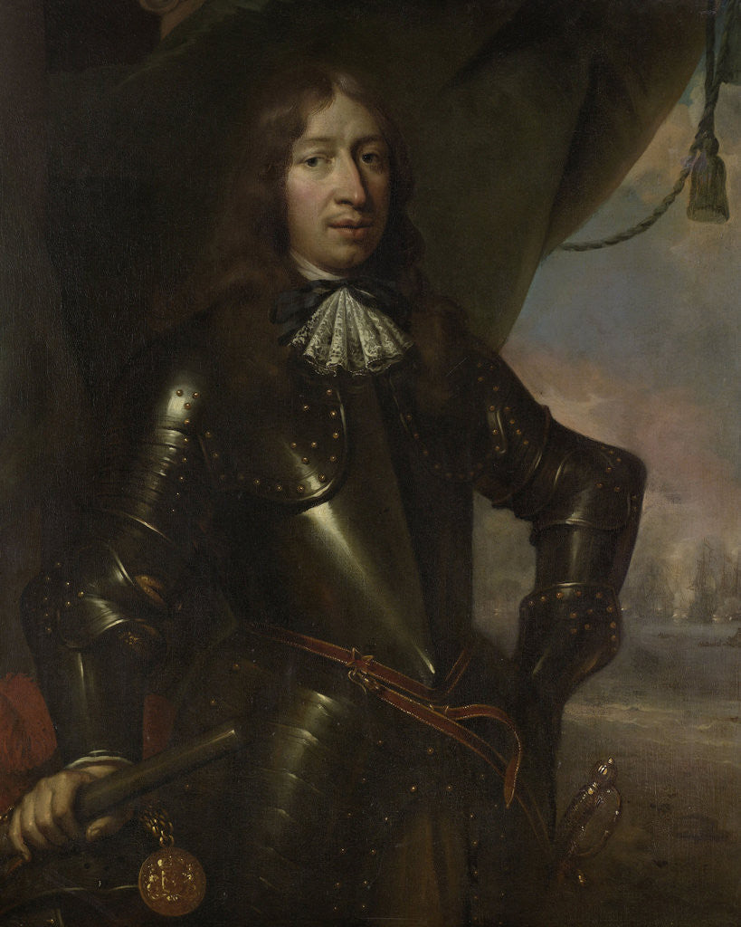 Detail of Portrait of Lieutenant-Admiral Willem Joseph, Baron van Gendt by Jan de Baen