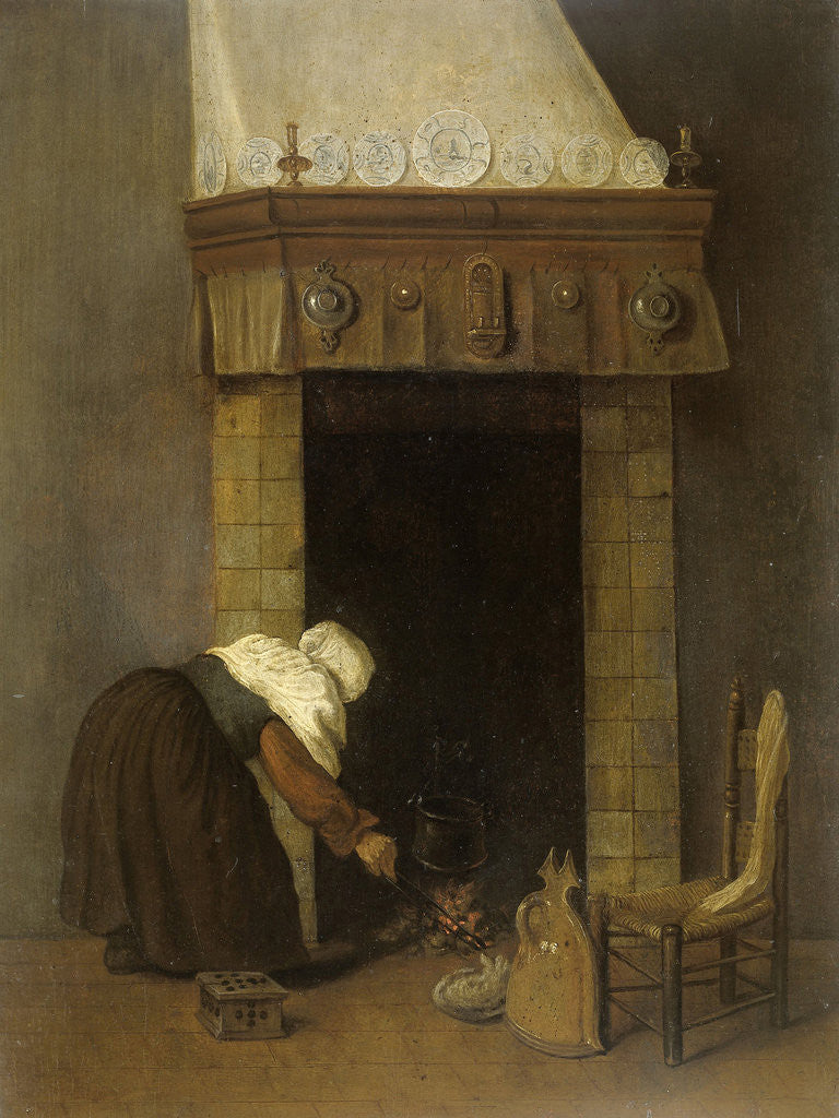Detail of Woman at the Hearth by Jacob Vrel
