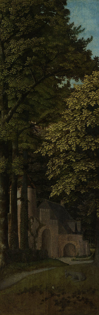 Detail of View in a Forest, outer left wing of a triptych by Gerard David
