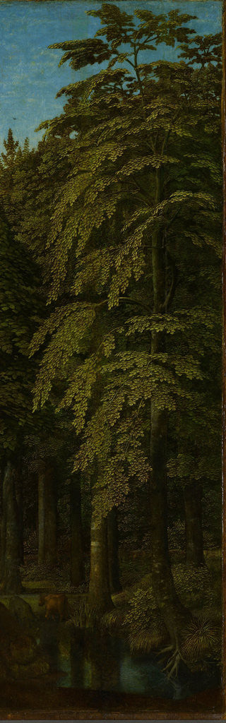 Detail of View in a Forest, outer right wing of a triptych by Gerard David