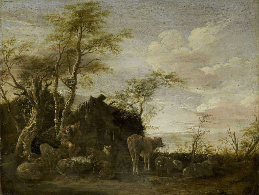 Detail of A herdsman's hut by Paulus Potter
