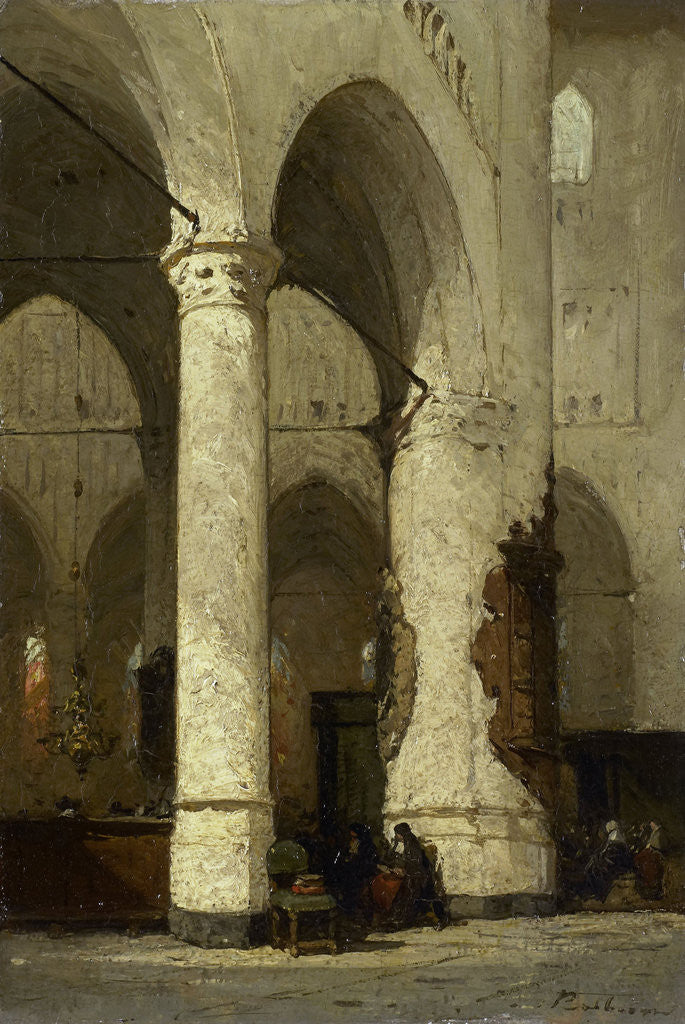 Detail of Interior of the Hooglandsche Church in Leiden, The Netherlands by Johannes Bosboom