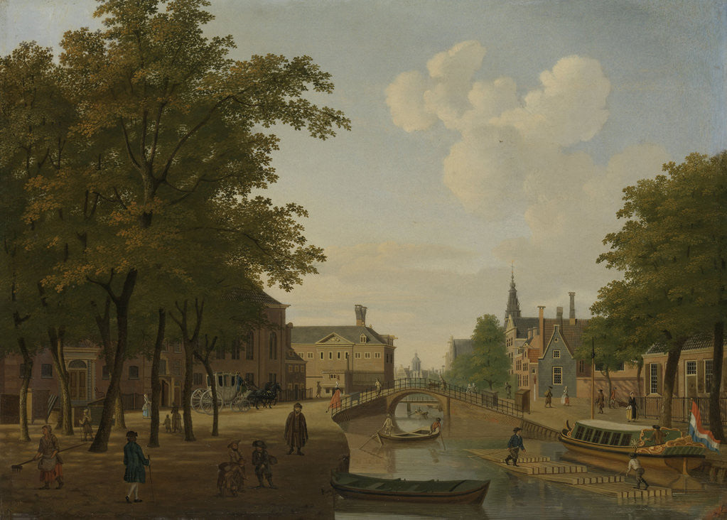 Detail of View of the Houtmarkt in Amsterdam, The Netherlands by Hendrik Keun