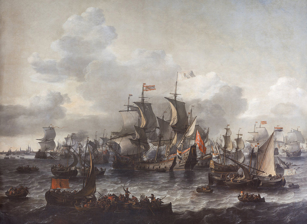 Detail of The battle on the Zuiderzee, 1573, The Netherlands, Jan Theunisz. Blanckerhoff by Johannes Kinnema