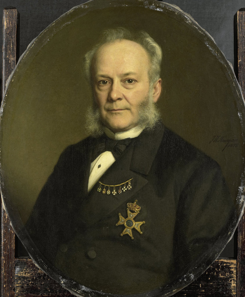 Detail of Pieter Mijer, 1812-81, Gouverneur-generaal of Dutch Oost Indië by Johan Heinrich Neuman